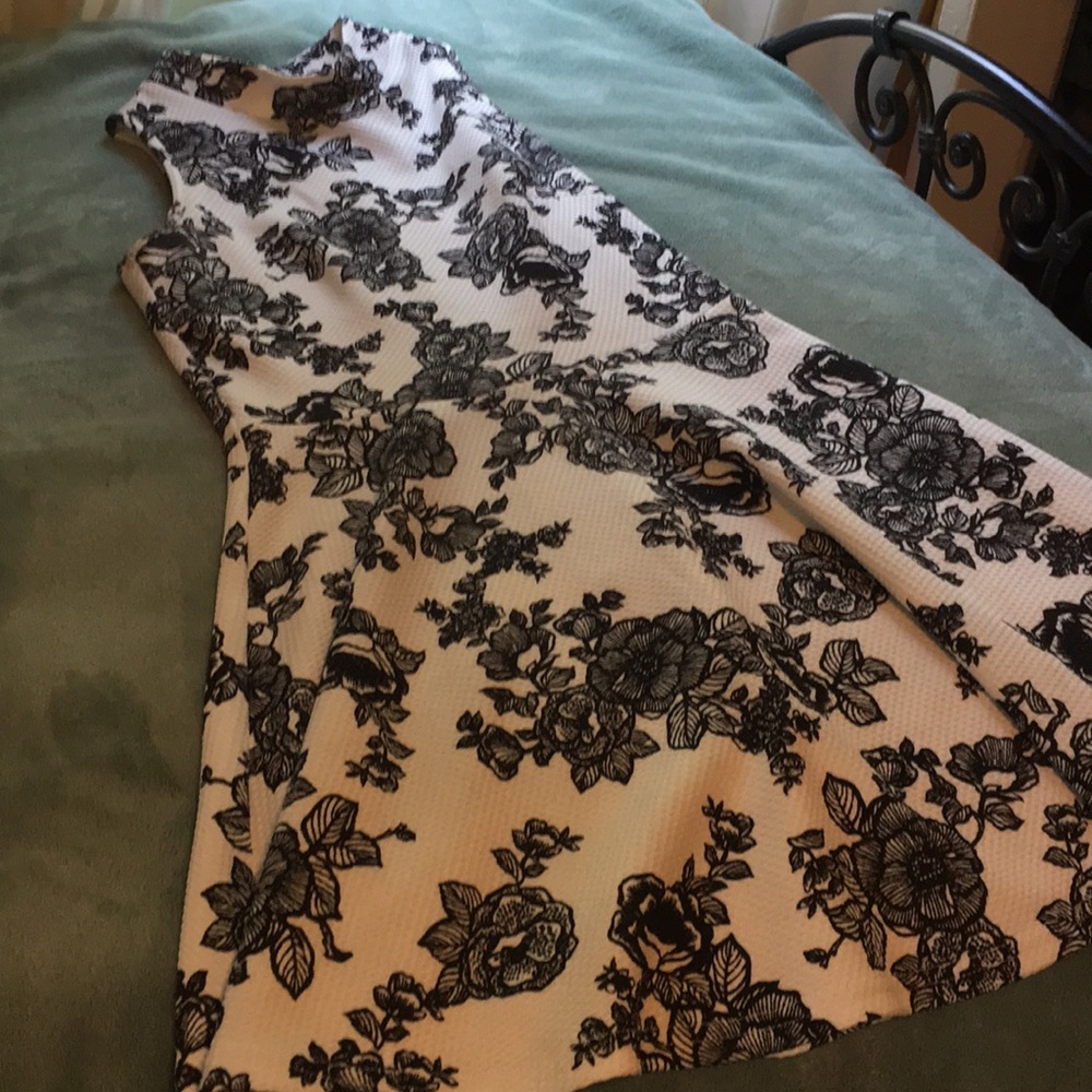 High neck floral mini dress